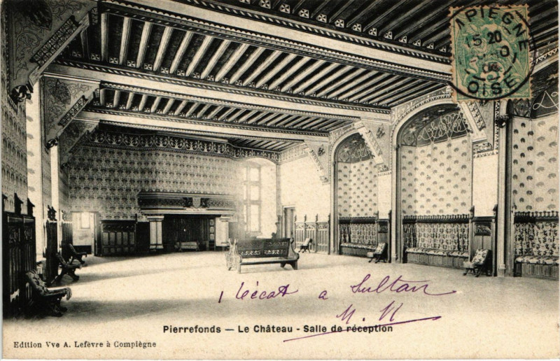 Carte postale ancienne Pierrefonds - Le Chateau - Salle de reception à Pierrefonds