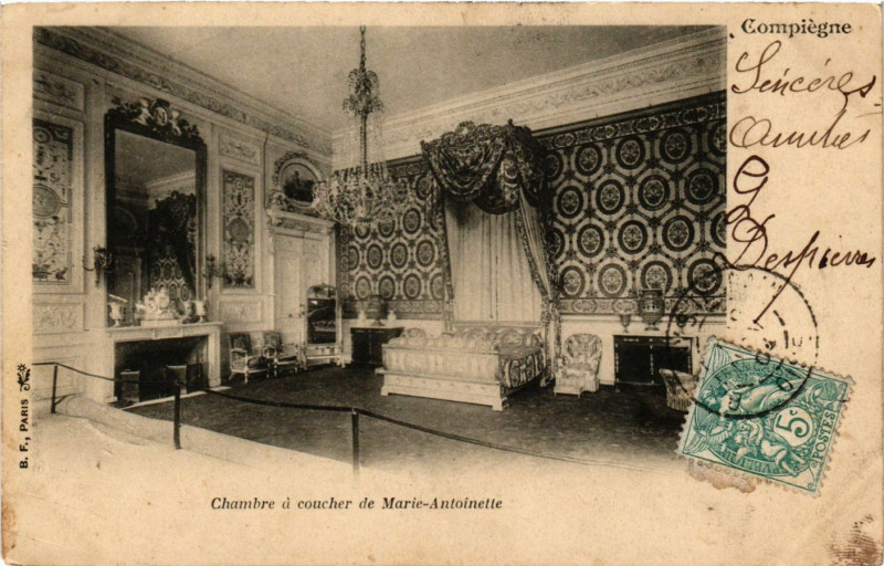 Carte postale ancienne Chambre a coucher de Marie-Antoinette