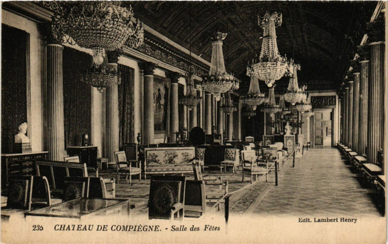 Carte postale ancienne Chateau de Compiegne - Salle des Fetes à Compiègne