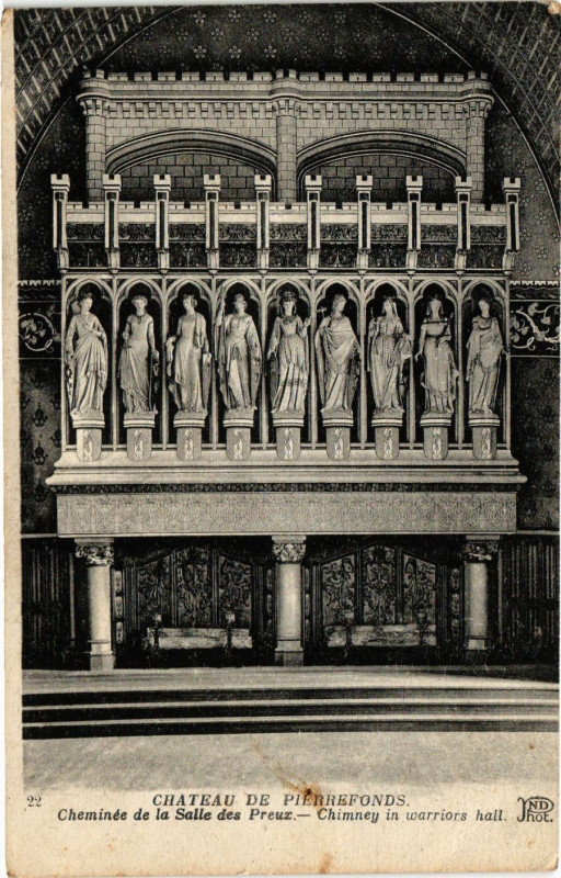 Carte postale ancienne Chateau de Pierrefonds - Cheminée de la Salle des Preux - Chimney à Pierrefonds