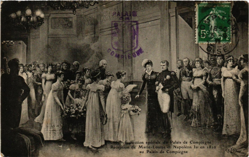 Carte postale ancienne Coll. speciale de Palais de Compiegne - Reception de Marie-... à Compiègne