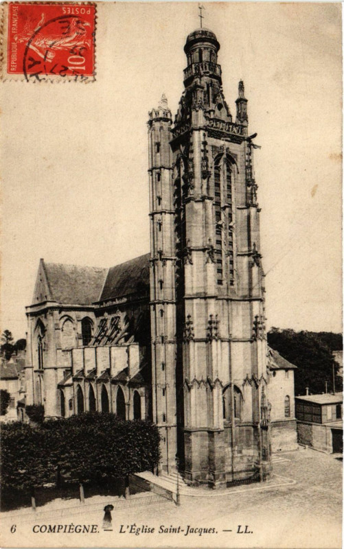 Carte postale ancienne Compiegne - L'Eglise Saint-Jacques à Compiègne