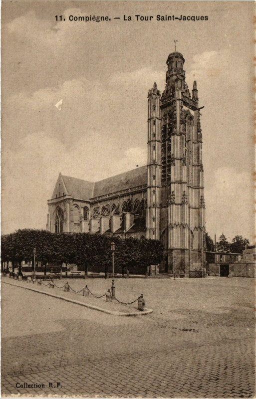 Carte postale ancienne Compiegne - La Tour Saint-Jacques à Compiègne