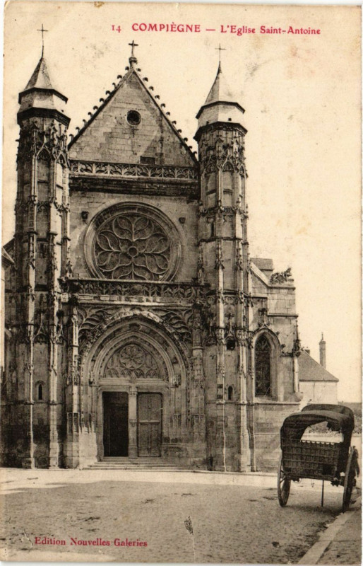 Carte postale ancienne Compiegne-L'Eglise Saint-Antoine à Compiègne
