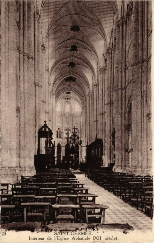 Carte postale ancienne Saint-Germer - Interieur de l'Eglise Abbatiale (Xii siecle)