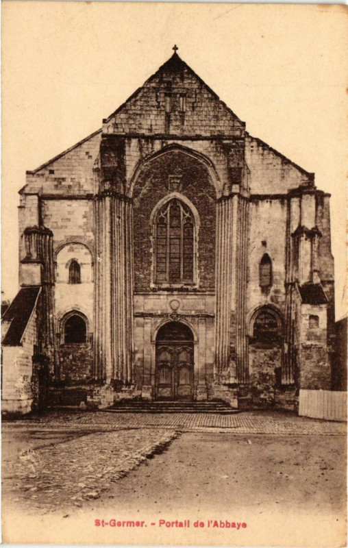 Carte postale ancienne Saint-Germer - Portail de l'Abbaye