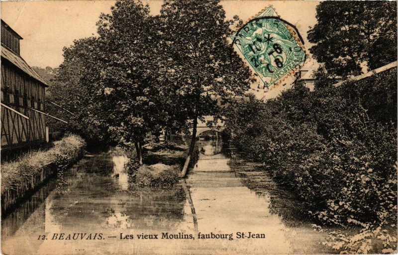 Carte postale ancienne Beauvais - Les Vieux Moulins faubourg Saint-Jean à Beauvais