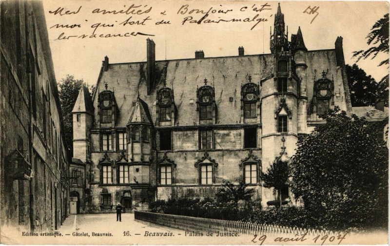 Carte postale ancienne Beauvais - Palais de Justice à Beauvais
