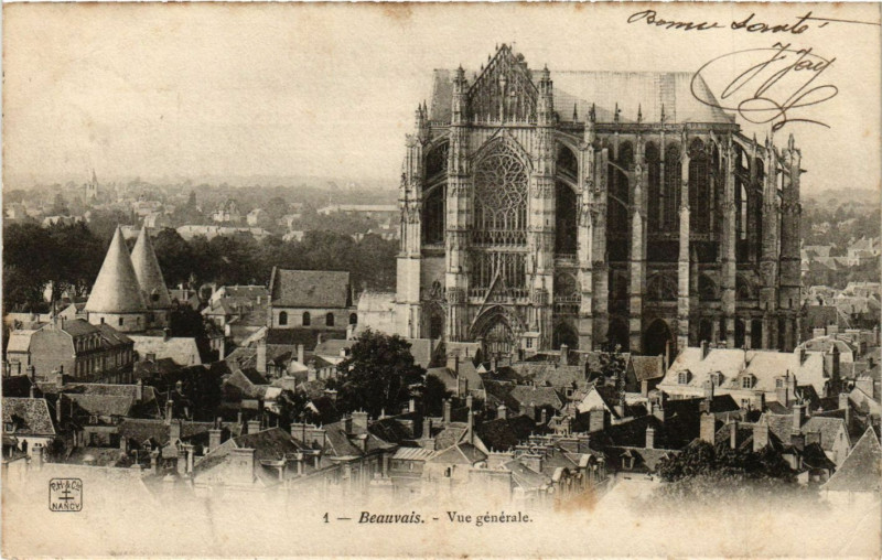 Carte postale ancienne Beauvais - Vue générale à Beauvais