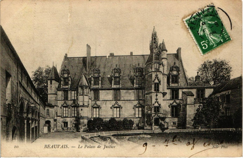 Carte postale ancienne Beauvais - Le Palais de Justice à Beauvais