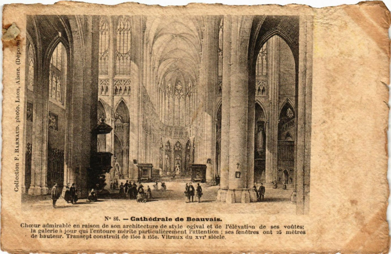 Carte postale ancienne Cathedrale de Beauvais - Choeur admirable en raison de son à Beauvais