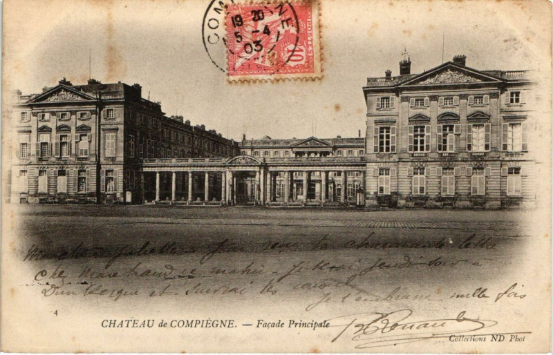 Carte postale ancienne Chateau de Compiegne - Facade Principale à Compiègne