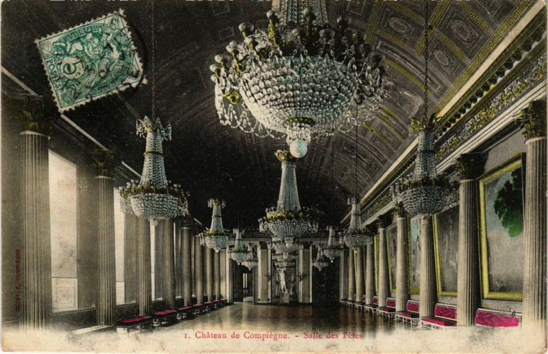 Carte postale ancienne Chateau de Compiegne - Salle des Fetes à Compiègne