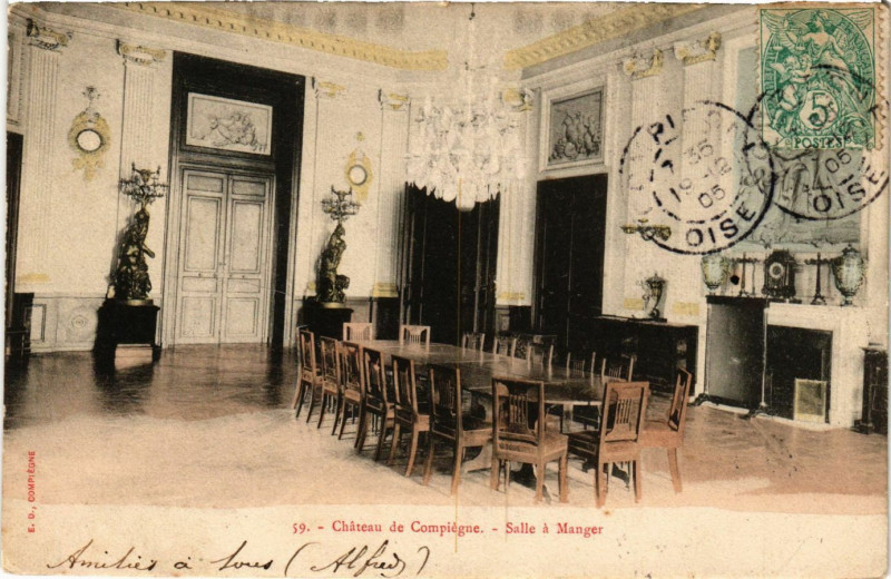 Carte postale ancienne Chateau de Compiegne - Salle a Manger à Compiègne