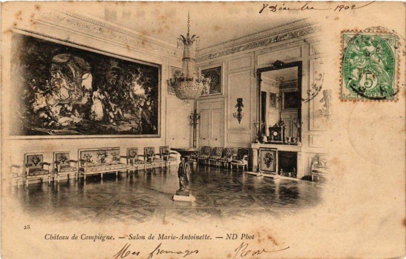 Carte postale ancienne Chateau de Compiegne - Salon de Marie-Antoinette à Compiègne