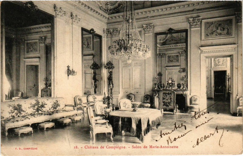 Carte postale ancienne Chateau de Compiegne - Salon de Marie-Antoinette à Compiègne