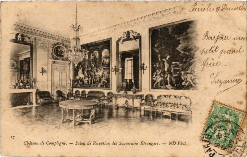 Carte postale ancienne Chateau de Compiegne - Salon de Reception des Souverains Etrangers à Compiègne