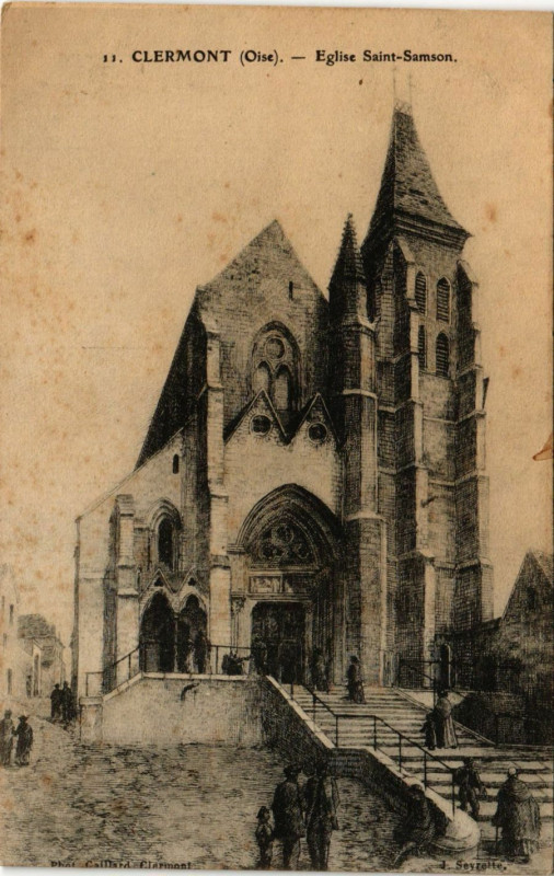 Carte postale ancienne Clermont - Eglise Saint-Samson à Clermont