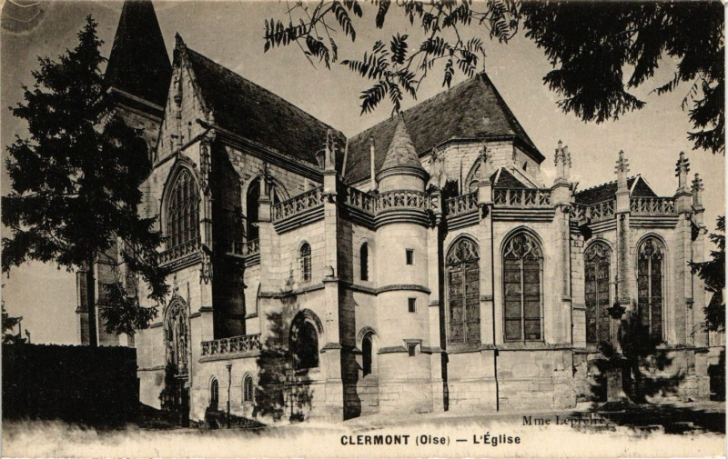 Carte postale ancienne Clermont - L'Eglise à Clermont