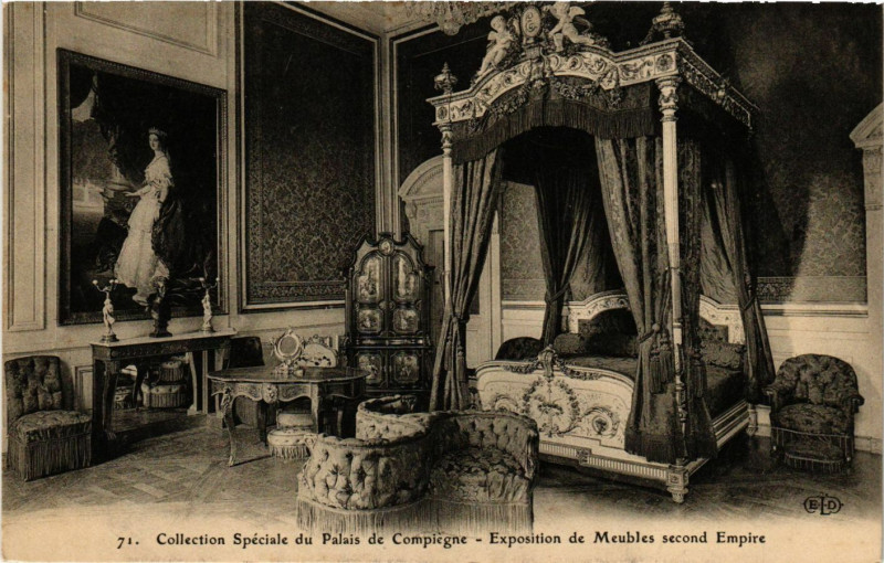 Carte postale ancienne Coll. Speciale du Palais de Compiegne - Expo de Meube à Compiègne