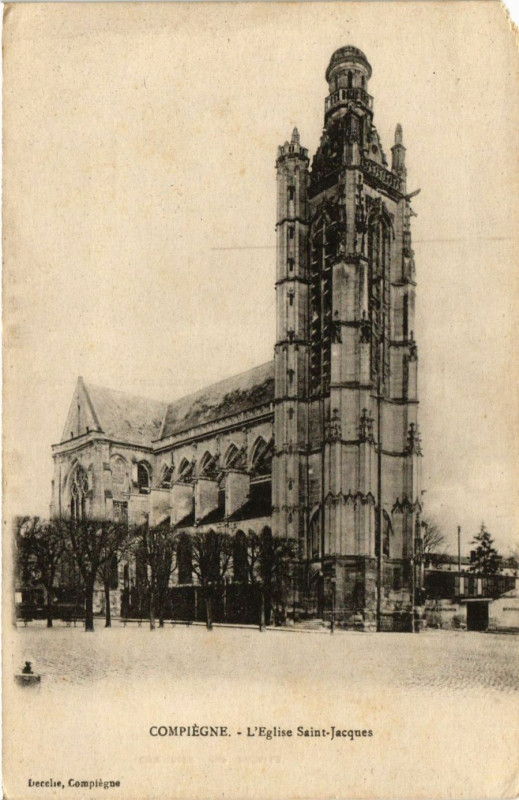 Carte postale ancienne Compiegne - L'Eglise Saint-Jacques à Compiègne