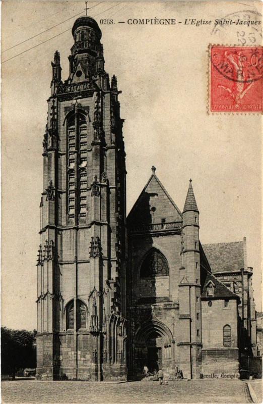 Carte postale ancienne Compiegne - L'Eglise Sant-Jacques à Compiègne