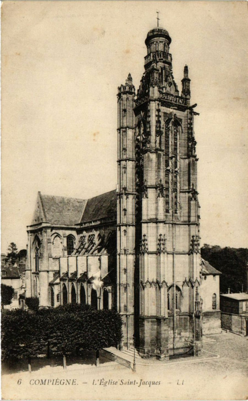 Carte postale ancienne Compiegne - L'Eglise Saint-Jacques à Compiègne