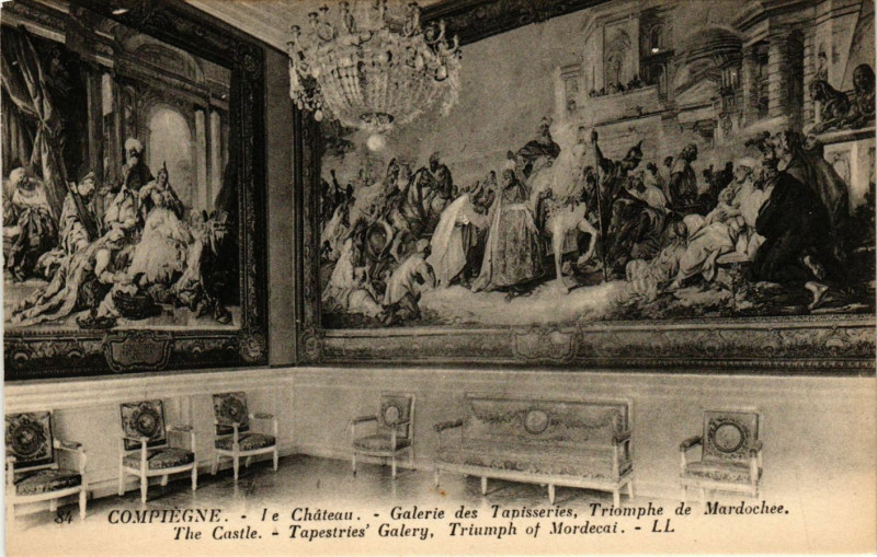 Carte postale ancienne Compiegne - Le Chateau - Galerie des Tapisseries Triomphe de à Compiègne