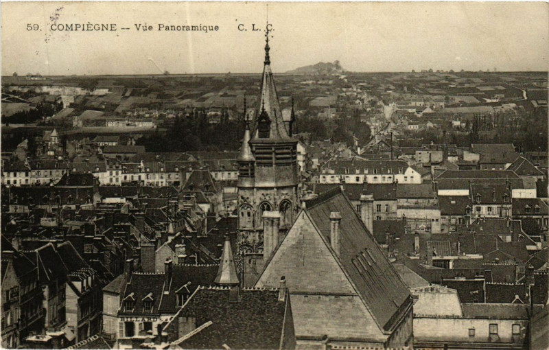 Carte postale ancienne Compiegne - Vue Panoramique à Compiègne