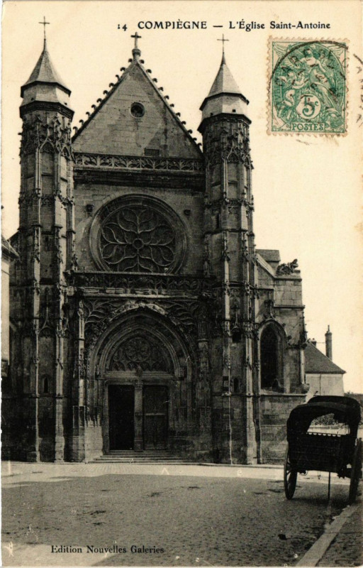 Carte postale ancienne Compiegne - L'Eglise Saint-Antoine à Compiègne