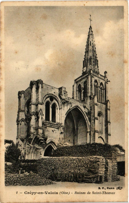 Carte postale ancienne Crepy-en-Valois - Ruines de Saint-Thomas à Crépy-en-Valois