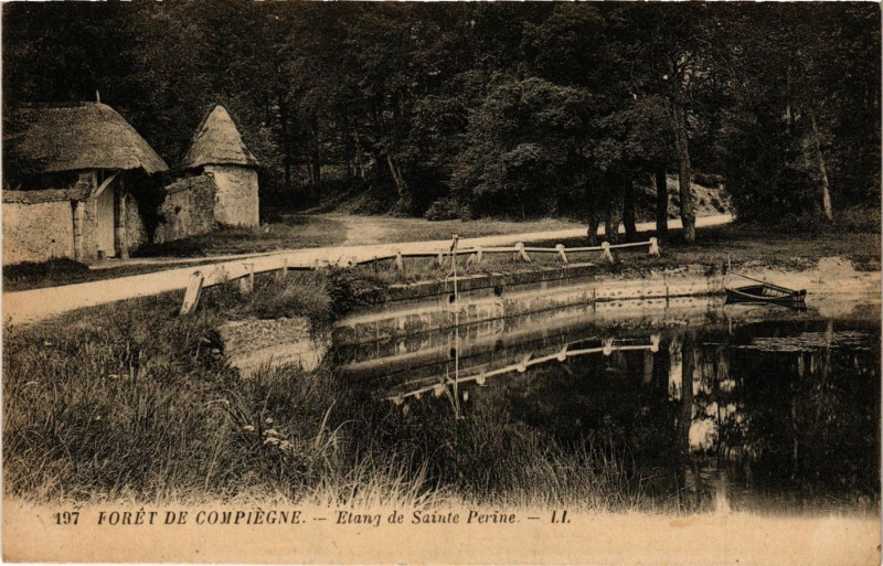 Carte postale ancienne Foret de Compiegne - Etang de Sainte-Perine à Compiègne
