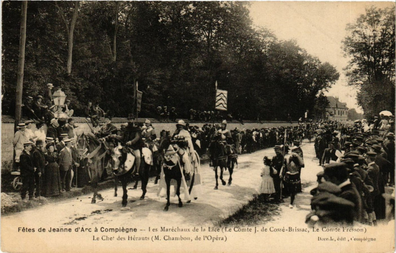 Carte postale ancienne Fetes de Jeanne d'Arc a Compiegne - Les Marechaux de la Lice à Compiègne
