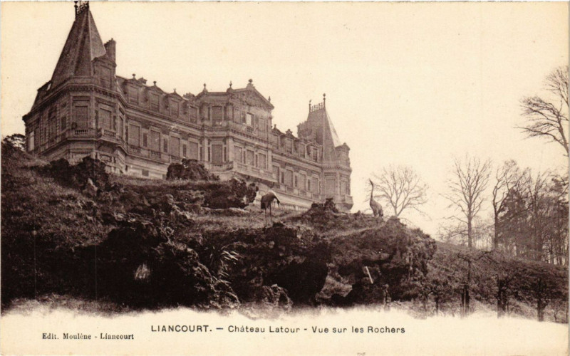 Carte postale ancienne Liancourt - Chateau Latour - Vue sur les Rochers à Liancourt