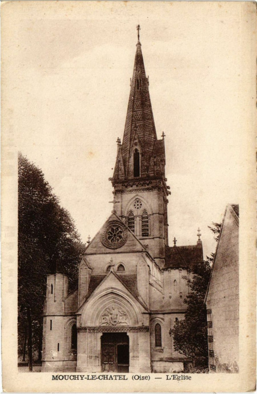 Carte postale ancienne Mouchy-le-Chatel - L'Eglise à Mouchy-le-Châtel