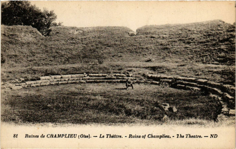 Carte postale ancienne Ruines de Champlieu - Le Theatre - Ruins of Champlieu