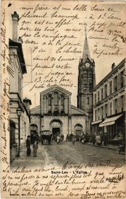Carte postale ancienne Saint-Leu - L'Eglise