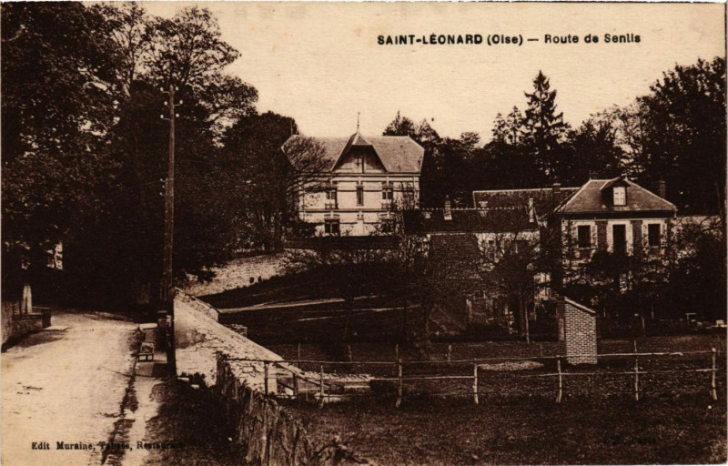 Carte postale ancienne Saint-Leonard - Route de Senils