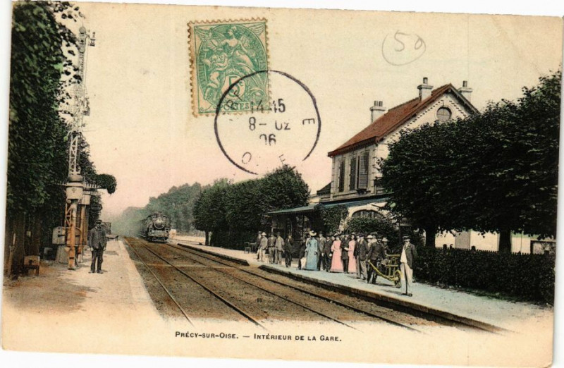Carte postale ancienne Precy-sur-Oise - Interieur de la Gare à Précy-sur-Oise