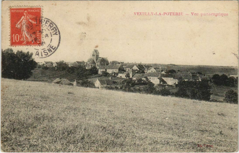 Carte postale ancienne Veuilly La Poterie Vite panoramique à Veuilly-la-Poterie