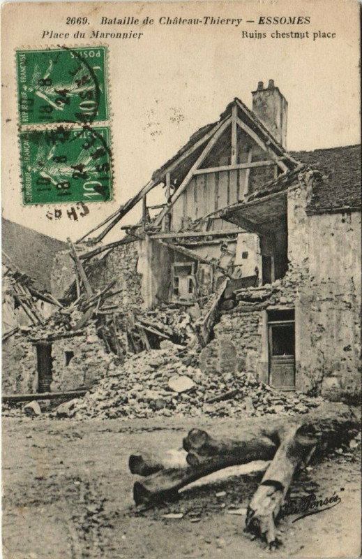 Carte postale ancienne Bataille de Chateau Thierry Essones