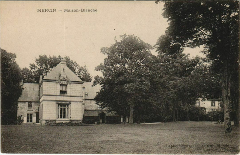 Carte postale ancienne Mercin Maison Blanche