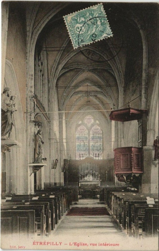 Carte postale ancienne Etrepilly l'Eglise vue interieure à Étrépilly