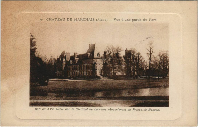Carte postale ancienne Chateau de Marchais Vue d'une partie du Parc à Marchais