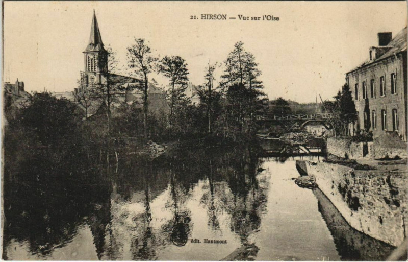 Carte postale ancienne Hirson Vue sur l'Oise à Hirson