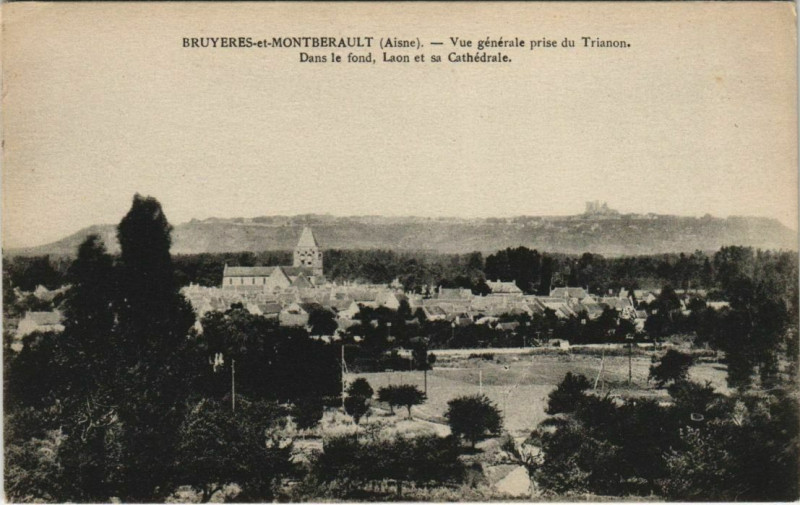 Carte postale ancienne Bruyeres et Montberault Vue generale prise du Trianon