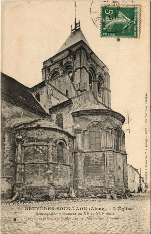 Carte postale ancienne Bruyeres et Montberault l'Eglise Remarquable