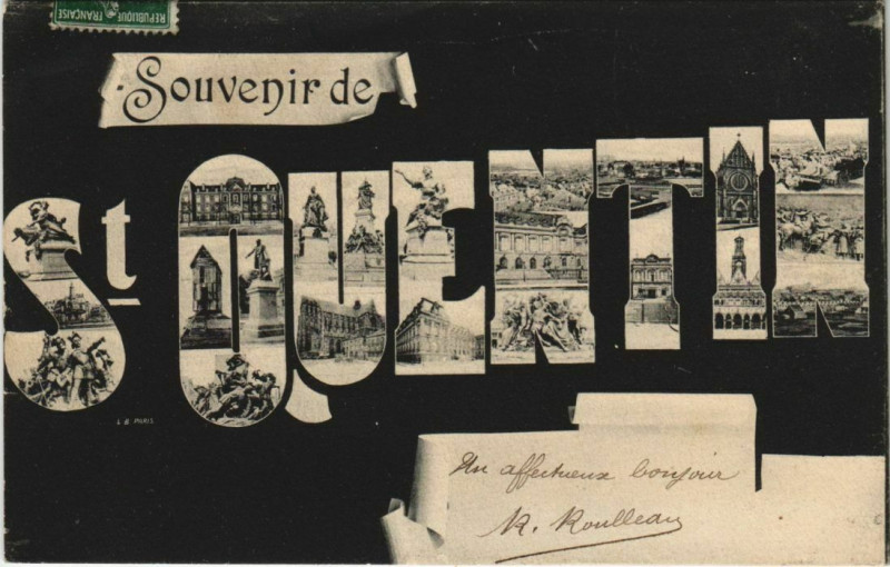 Carte postale ancienne Souvenir de Saint-Quentin à Saint-Quentin