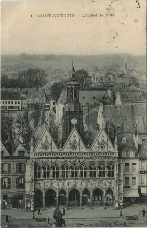 Carte postale ancienne Saint-Quentin L'Hotel de Vitte à Saint-Quentin