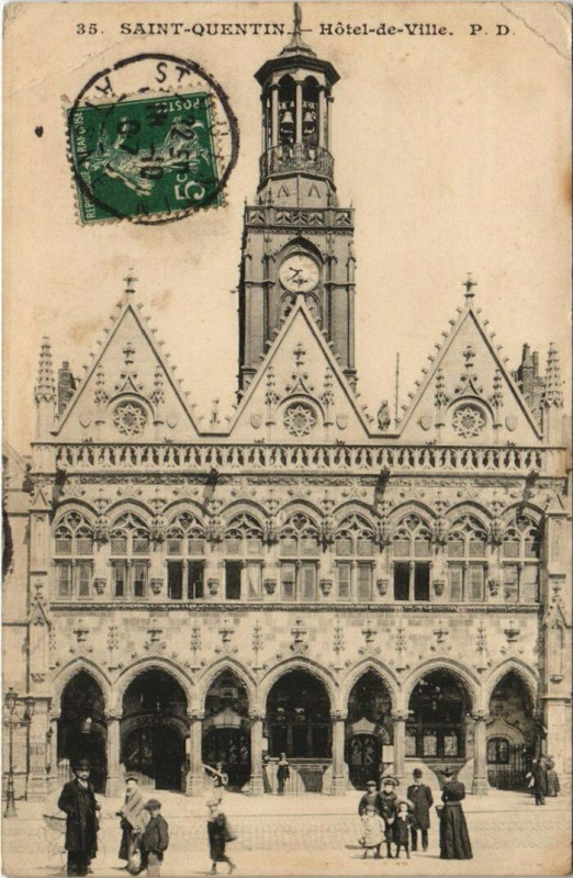 Carte postale ancienne Saint-Quentin Hotel de Ville à Saint-Quentin